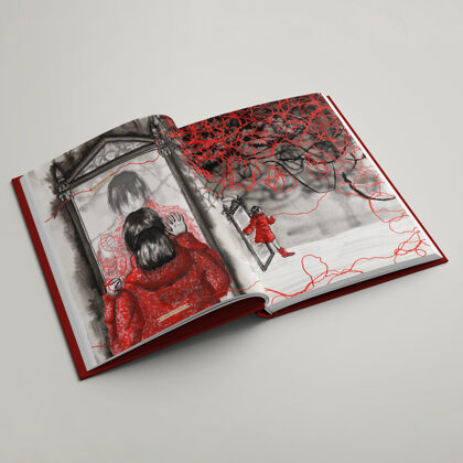Silent book belív - tus és akril illusztrációk - "Belső káosz"