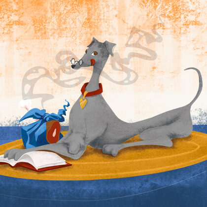 A jólnevelt házikedvenc - digitális illusztráció