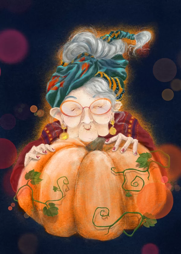 Nagyiboszi Halloweenkor - digitális illusztráció