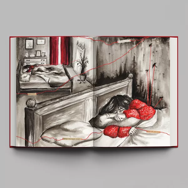 Silent book belív - tus és akril illusztrációk