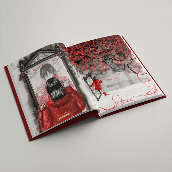 Silent book belív - tus és akril illusztrációk - "Belső káosz"